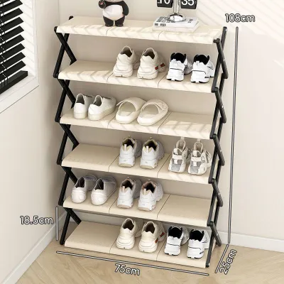 Foldable Shoe Rack Simple Multi-Tier Shoe Cabinet No Assembly Heavy Duty Plastic Shoe Organizer Dorm Storage Essential Home Entryway Shoe Rack