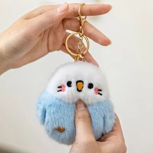 YIYIUR Cute Sound-making Plush Bird Pendant Keychain Cartoon Doll Figurine Ornament Bag Charm Creative Car Key Holder Chirping Plush Toy Fun Gift