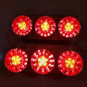 1 Pair (2 Pcs) - 24V LED 3 slots Round Isuzu/Fuso Truck Trailer Tail Light