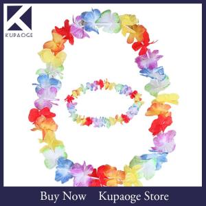 [Kupaoge] 10ชิ้นดอกไม้ Hawaiian Leis สร้อยคอพวงมาลัยชุดแฟนซีปาร์ตี้ฮาวายชายหาดสนุก