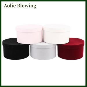 Aolie 1PC Round Flannelette Flower Boxes Florist Gift Party Packaging Box Decoration