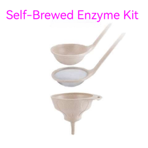 Original Jiaomom Wheat Straw Food Grade Special Enzyme Tools Kit Long Handle Stirring Ladle Funnel Strainer 3 in 1 Set