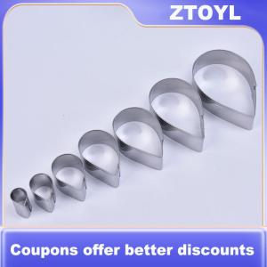 【ZTOYL】 7PCS Flower Heart Shape Mold Mousse Ring Mold Stainless Steel Cake Cutter Bake
