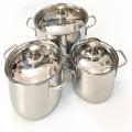 [DÙNG CHO BẾP TỪ] Bộ nồi inox cao cấp sáng bóng dùng được bếp từ và mọi loại bếp bộ nồi inox chắc chắn cao cấp. 