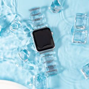 Dây đeo đồng hồ bằng nhựa trong suốt cho Apple Watch Ultra 2 Dây đeo 49mm Dây đeo cho iwatch Series 10 9 8 7 6 SE 5 4 46m 45mm 42mm 41mm 44mm 40mm 38mm Dây đeo cổ tay