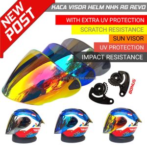 Kaca Visor Nhk R6 Iridium Red Gold Blue Silver Hitam Smoke Termasuk Rachet