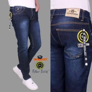 FIFTEEN DENIM - Celana jeans slimfit pria / Celana Panjang Street melar / Celana Pria Jeans Panjang / ( COD ) Bayar ditempat