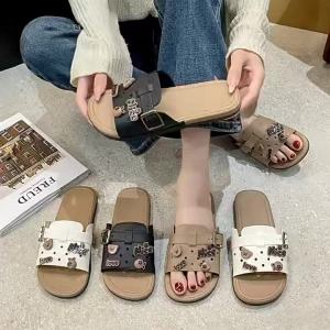 [Free Shipping] Summer Cartoon Slippers For Women Suitable For Indoor And Outdoor Wear Non-Slip Versatile 2025 New Style Perfect With Dresses Bear-Themed Flat Sandals