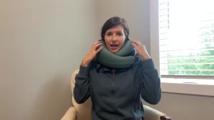 Travel Pillow - Hooded Neck Pillow Airplane Memory Foam Filling for Plane Office Cars Sleeping Road Trip Long Flights Airplane Travel Essentials Includes Eye Mask & Earplugs (Green)