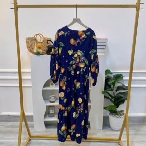 Long Dress Lemonade Button Crincle 3339-2 - Ghaudens