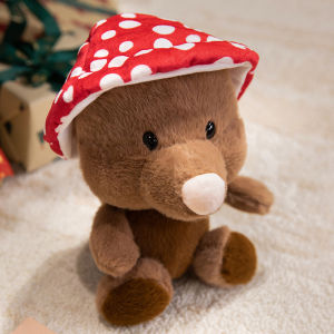 Kawaii Mole Plush Toy Mole Wearing A Mushroom Hat Plush Doll Funny Cat Plush Toy Soft Stuffed Cartoon Toy Kid Birthday Xmas Gift2026