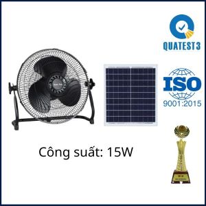 KQ115 Quạt Năng Lượng Mặt Trời Màu Đen Kitawa 15W