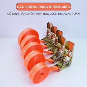 Dây Cảo Chằng Hàng Tăng Đơ Không Móc Bản 25cm Dài 6-10 mét Bằng Polyester Tải Trọng 1 Tấn