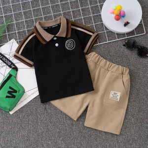 Baby Kids Boys Terno School Unifort POLO Cotton Shirt and Short 1 Set For 0-7 year old
