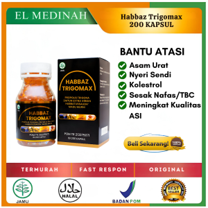 Habbatussauda HABBAZ TRIGOMAX 200 Kapsul Original - Habbatussauda Jintan Hitam