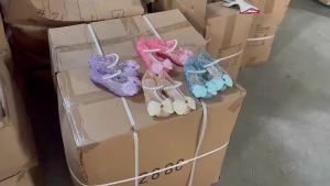 [Free Shipping] Girls Bowknot Princess Shoes New In Stock ChildrenS Soft Sole High Heels Princess Shoes PVC Sandals