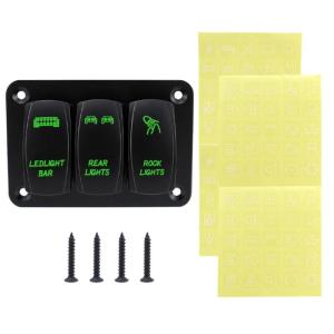 Efficient 2 Gang/3 Gang Rockers Switch Panel with LED Lights Suitable for Multifunctional Use in Car Boats ATVs Lighting