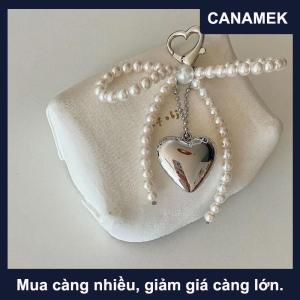 【CANAMEK】 Tinh Tế Đính Cườm Móc Chìa Khóa Handmade Ngọc Trai Bow Hình Mặt Dây Chuyền Keyring Tim Keychain Trang Trí Ngọc Trai Trang Trí Cho Túi Xách Điện Thoại