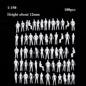 ANANAA 10/100pcs 1:75/1:50/1:42/1:30/1:25 Scale Miniature Simulation Figures Model White Color Plastic Building People Figures High Quality 1:300/1:200/1:100/1:150 Passengers Train Scenery
