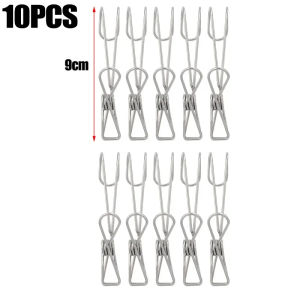 10PCS Clothes Drying Clip Stainless Steel Hook Towel Hanging Bathroom Clothes Hanger Laundry Hook Household Storage Hooks