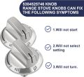 A 03546301 /02/03 5304525746 5304504839   Cooktop Knobs for Frigidaire Stove, Compatible with Frigidaire Gas Stove Knob FFGC3026SSB FFGC3026SSC FFGC3026SSE FFGC3626SSE(5).. 