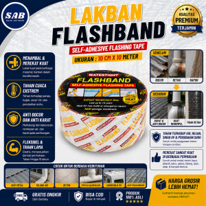 Lakban Bitumen Flashband Aspal Tahan Air dan Panas 10cm x 10m - Warna Silver