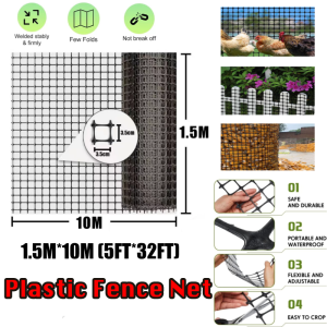 Plastic Fence Net Chicken Net 82FT/164FT Durable Outdoor Orchard Protective Garden Poultry Breeding