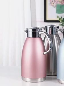 LZD 304 Stainless Steel Thermal Pot   Large Capacity Vacuum European Roman Pot Portable Coffee Pot Kettle Household Kettle