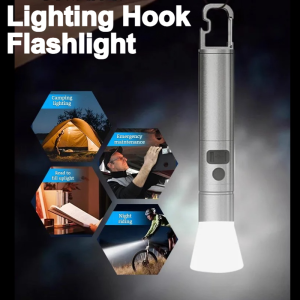 Long Range Hook Flashlight Zoomable Led Flashlight Chargable Super Bright Work Light Water Proof Mini Flashlight Emergency Light