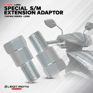 LEGITMOTO MIO SERIES 2PCS SPECIAL SIDE MIRROR EXTENSION ADAPTOR LONG 10MM FOR YAMAHA MIO MOTORCYCLE SPEEDMOTO
