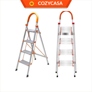 【COZYCASA】Heavy Duty Aluminum Step Ladder Wide Pedal Foldable Household Ladder