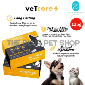 135g Vet Core Vetcore Plus Active Soap All Stages Adult Puppy Kitten Cat Dog Pet Grooming Supplements Essentials Deltamethrin Cats Dogs