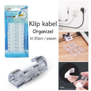 Klip Kabel Isi 20pcs Klip Kabel Organizer Cable Klip Tempel DInding
