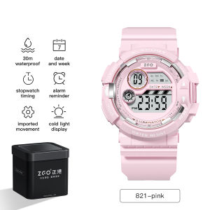 ZGO นาฬิกาอิเล็กทรอนิกส์ กันน้ำ สไตล์สปอร์ต สำหรับเด็กหญิง นักเรียน เด็กเล็ก แบบน่ารัก สีสันสดใส 821