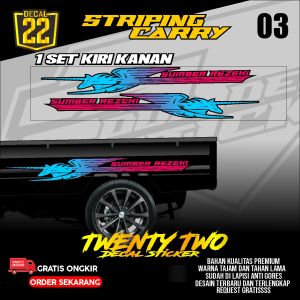 stiker striping variasi carry new desain bak samping twenty two decal store kode 03