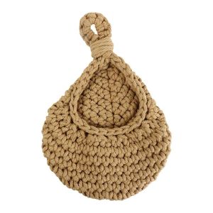 ZG285 Natural Jute Wall Hanging Dry Shelf Flower Planter Storage  Baskets Kitchen Supplies Vegetable Fruit Baskets Hanging Basket