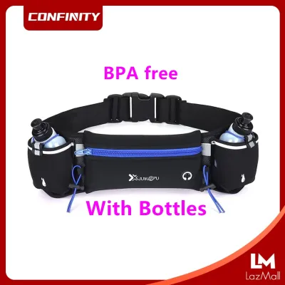 CONFINITY Waist Bag Running Belt with Water Bottles Phone Bag Waterproof for Sport Fitness