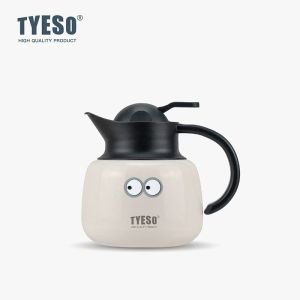 2026 Tyeso 750ml Large Capacity Vacuum Flasks Pumpkin-Shaped Steel Insulated Teapot Infuser Hot Cold Water Bottle with Eye Sticker