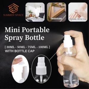 30ml/50ml/75ml/100ml Portable Transparent Mist Spray Bottle For Disinfection Travel Cosmetic Creative Art Perfume etc. | Botol Spray Lutsinar Mini Semburan Halus Mudah Bawa