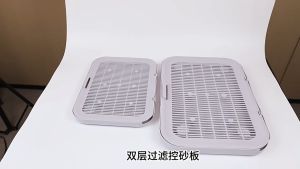 Aikenn Cat Litter Trapping Mat Double Layer Control Pad Large Non Slip Easy Clean Floor Protector Tikar Pasir