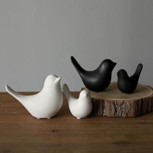 BABYBANG Table Decor Room Ceramic Nordic Style Black White Home Decoration Ornaments Statue Figurines Bird Sculpture