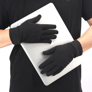 Autumn Winter Black For Men Thin Thermal Gloves Touch Screen Outdoor Non-Slip Riding Warm Gloves Windproof Resistant Anti-skid