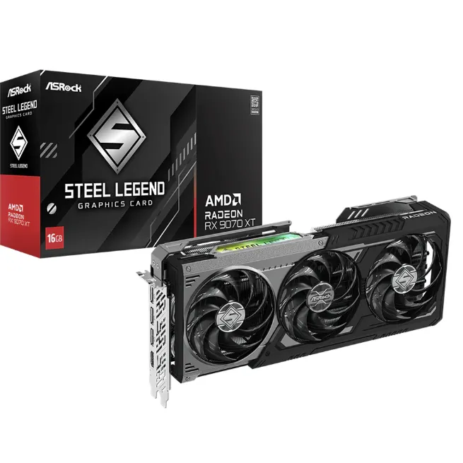 (NEW RELEASE) ASRock Steel Legend Radeon RX 9070 XT 16GB GDDR6 PC Graphics Card (Brand New Full Set)