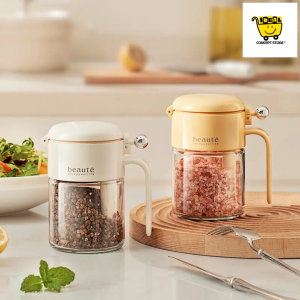 Ideal Concept Store | Botol Rempah Kaca 501ML dengan Sudu | Bekas Perasa Dapur | Penutup Kedap Udara | Bekas Garam