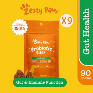 Zesty Paws Premium Quality Cat And Dog Supplements Bites Soft Chews (8-In-1 Multifunctional Senior Dogs Advanced 11-In-1 Aller-Immune Probiotic Mobility Omega Salmon Cranberry Bladder Salmon Oil Hairball and Calming For Cats)