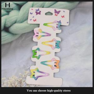 Hayating 6 12Pcs Girls Hair Accessories Colorful Hairpin Printed Paint Water Droplet BB Clip Cartoon Metal Children Hair Clip