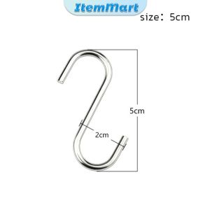 ItemMart Stainless Steel Hooks Metal S-Shaped Multi-Purpose Hooks for Work Shop Home Kitchen Bathroom