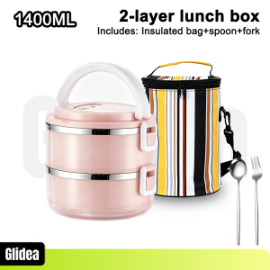 Stackable Lunch Box Bento Food Container Portable Layered Lunch Box for School Office Travel Picnic