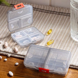 Portable Pharmacy Pill Organizer 1Pcs Airtight Travel Vitamin Supplement Case 7/8 Compartment Large Capacity Daily Container