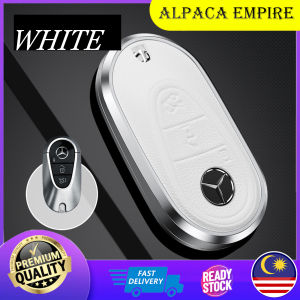 Kunci Kereta Mercedes Premium Key Cover Aluminium Alloy Genuine Leather Key Cover for Mercedes A C E S GLA GLC CLA Class
